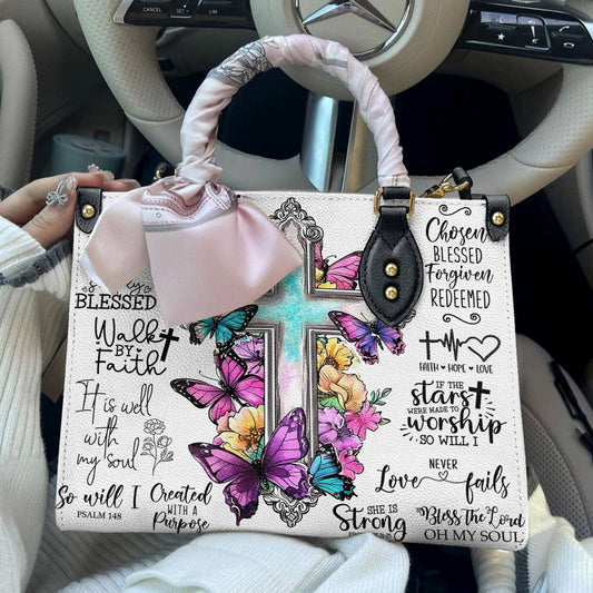 Leather Bag Faith Hope Love