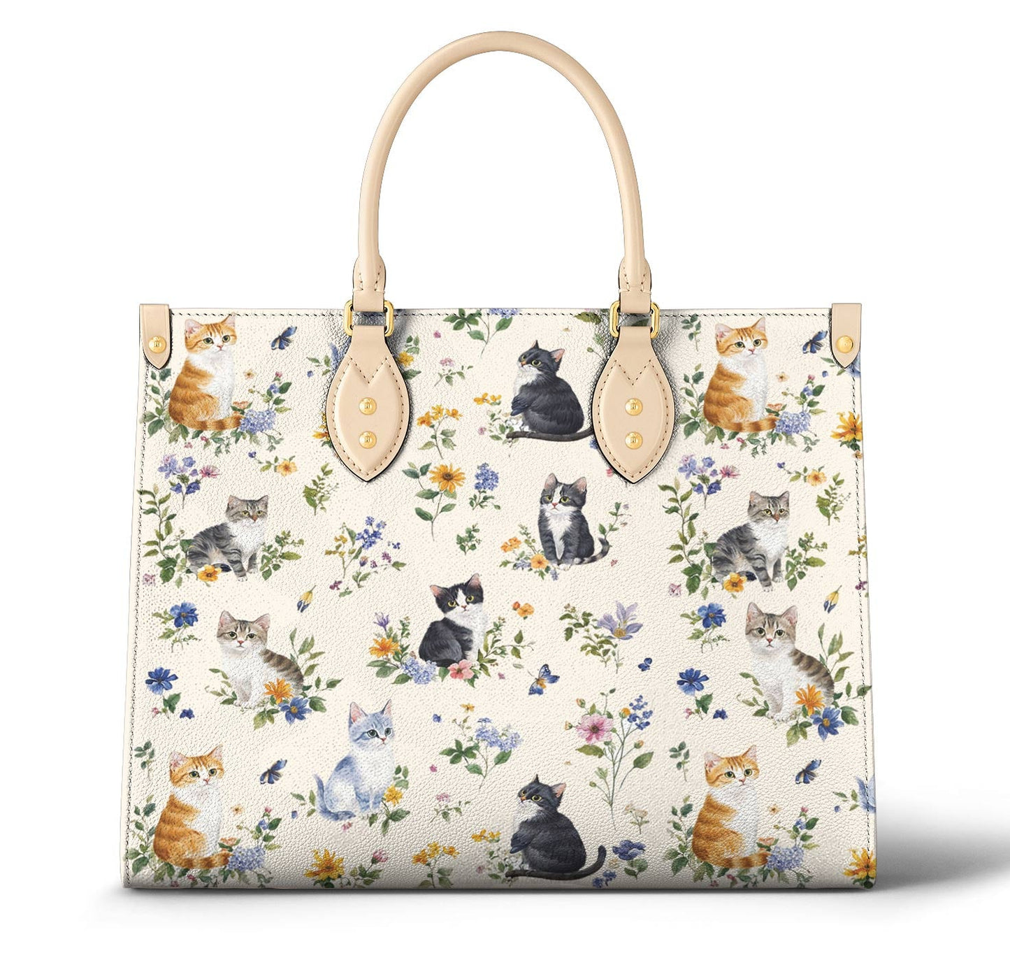 Cat Leather Bag Cute Garden