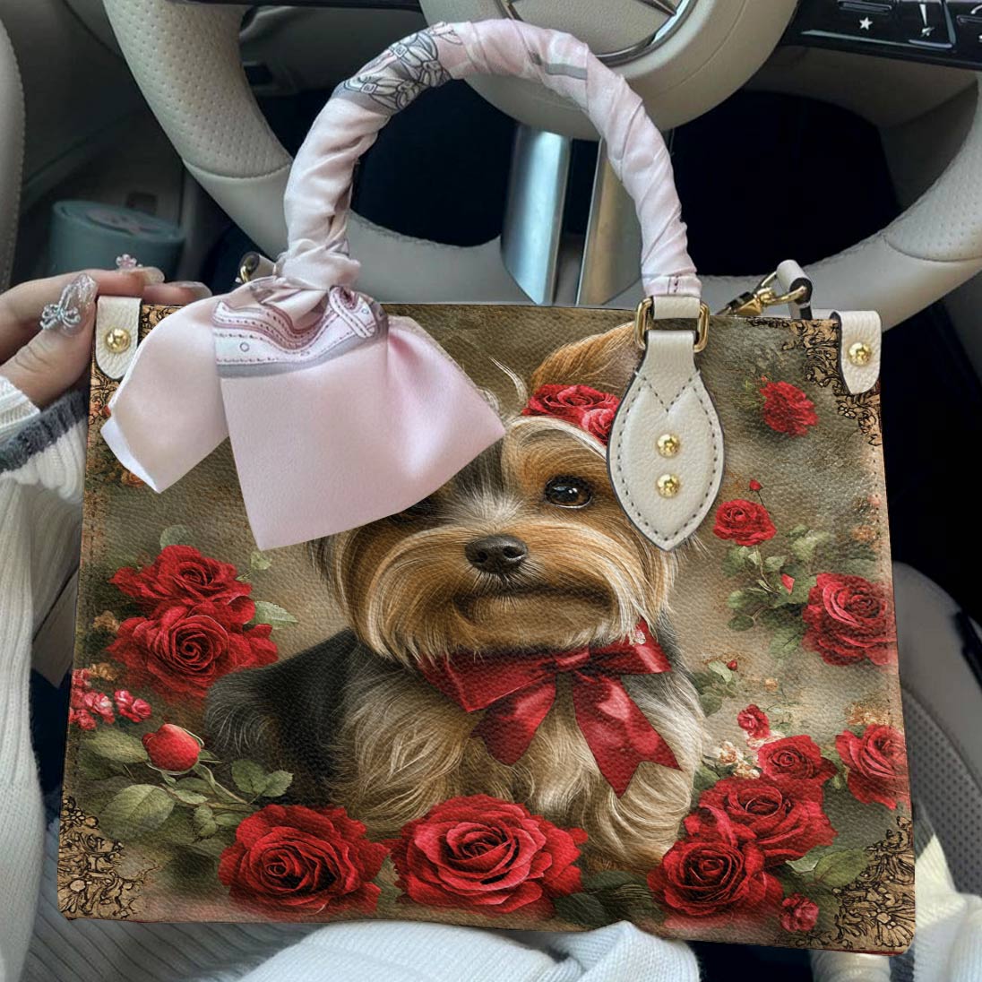 Yorkie Leather Bag Royal Rose Yorkie