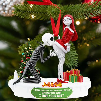 Naughty Skeleton Couple Christmas Ornament - Personalized Gifts For Couple