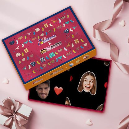 Shorts Boxer Aghaidh an Chustaim Agus Soc Set Is Socraigh Comhbhrandáil Bronntanais do Lá Fhéile Vailintín é