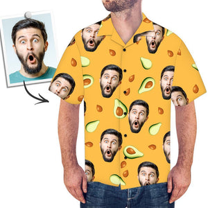 Custom Hawaiian Shirt with Dog on It Personalized Hawaiian Shirt Avocado Beach Shirt