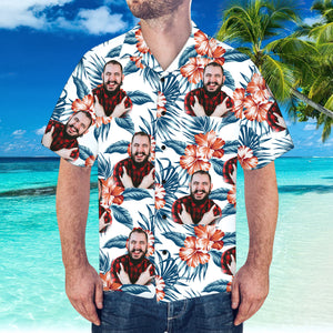 Custom Hawaiian Shirt with Girlfriend Face Personalized Beach Hawaiian Shirt