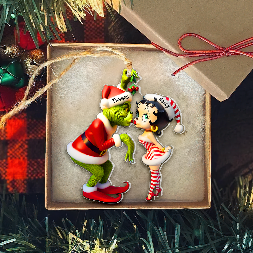 Personalized Gifts For Couple Christmas Ornament Kiss Under The Mistletoe