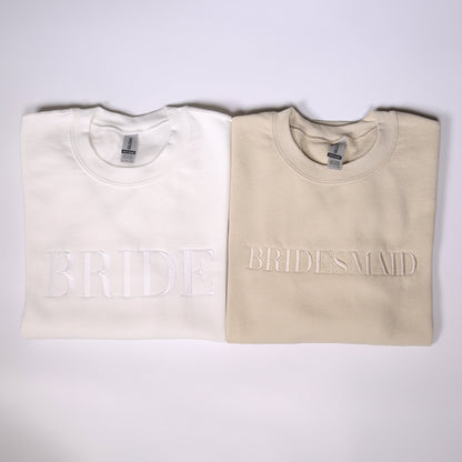Bridesmaid Embroidered Sweatshirt, Bride Embroidery Hoodie, Bridal Shower Clothings, Wedding Gift, Maid Of Honor Outfit, Bachelorette Party