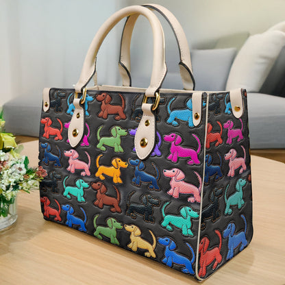 Dachshund Leather Bag Colorful