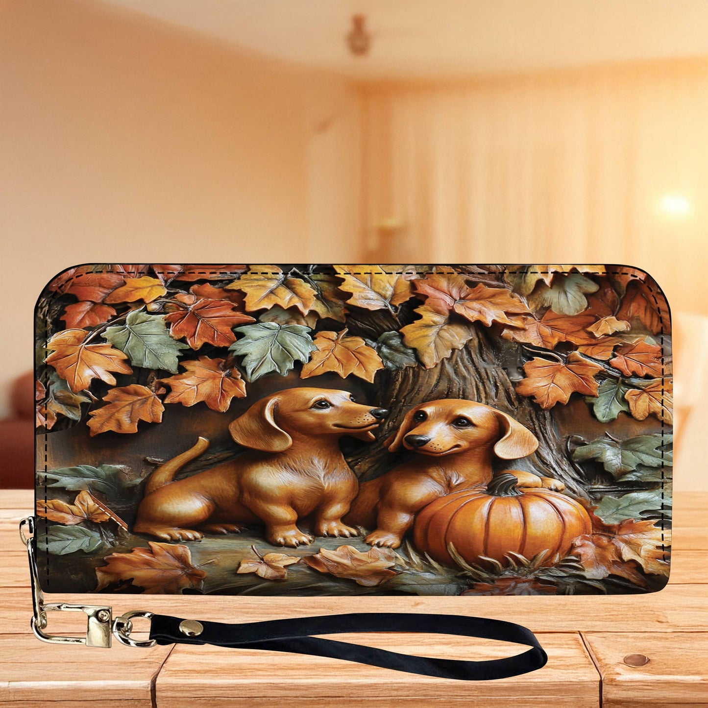 Dachshund Leather Bag Autumn Tails