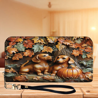 Dachshund Leather Bag Autumn Tails