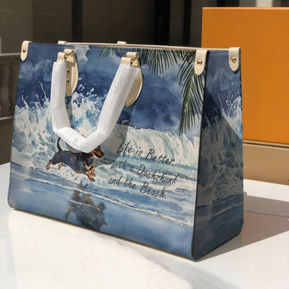 Dachshund Leather Bag Waves & Wagging Tails