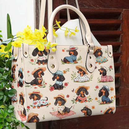 Dachshund Leather Bag Picnic Doxies