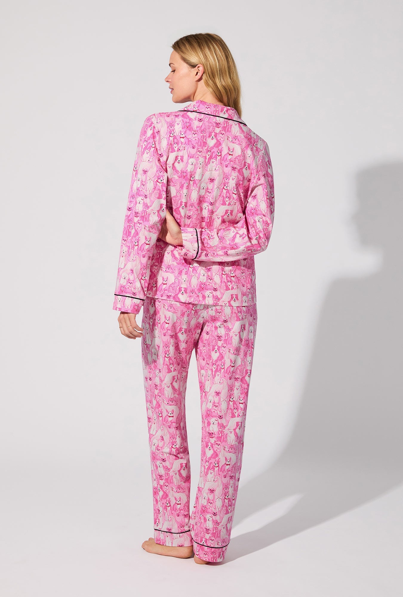Paw-fectly Pink Long Sleeve Classic Stretch Jersey PJ Set