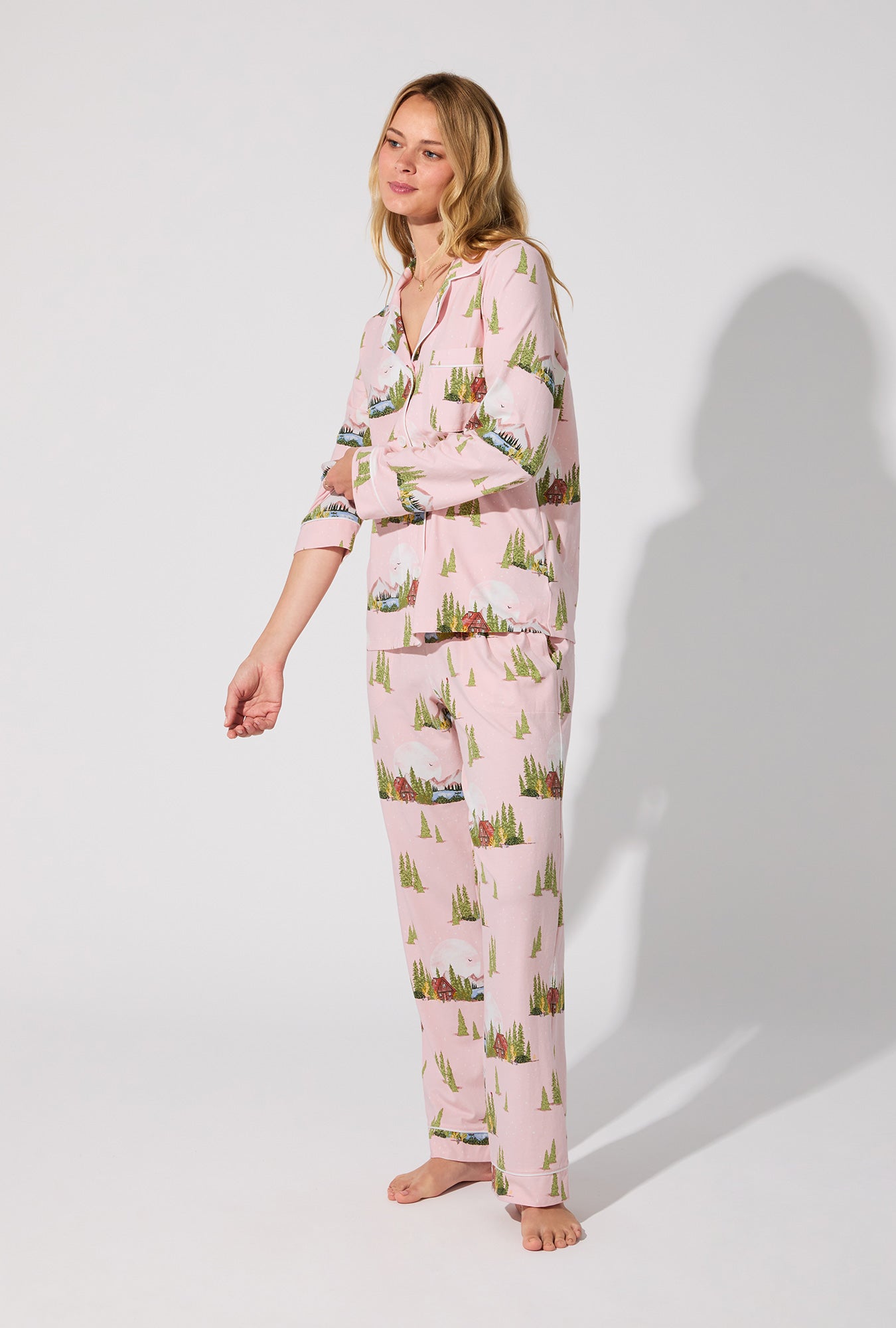 Pine Lake  Long Sleeve Classic Stretch Jersey PJ Set