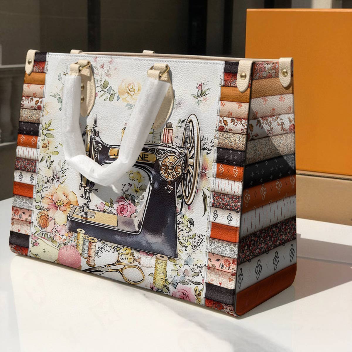 Lorva Personalized Sewing Leather Bag Vintage Bloom