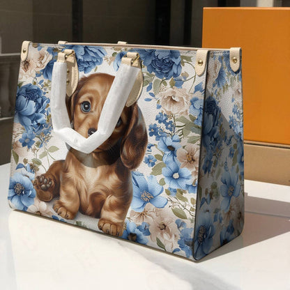 Dachshund Leather Bag Cute Woof In Bloom