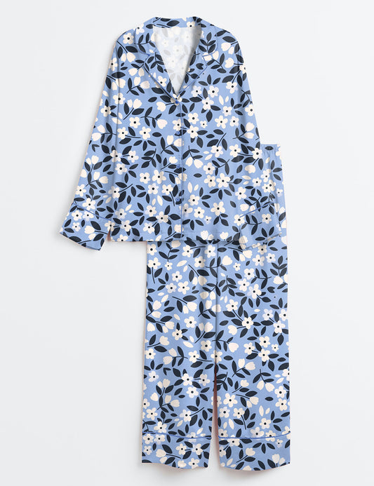 Women’s Picking Daisies Cottagecore Long Sleeve Satin Pajama Set