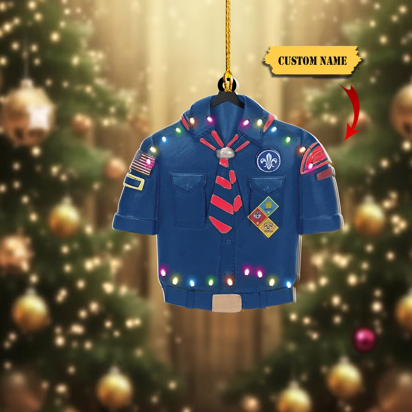 Scout Shape Personalized Flat Acrylic Ornament, Custom Christmas Ornament, Ornament Christmas, Ornament For Gift