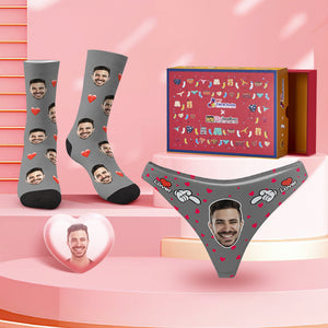 Custom Face Panties And Socks Set For Her Sweet Lover Co-Branding Set