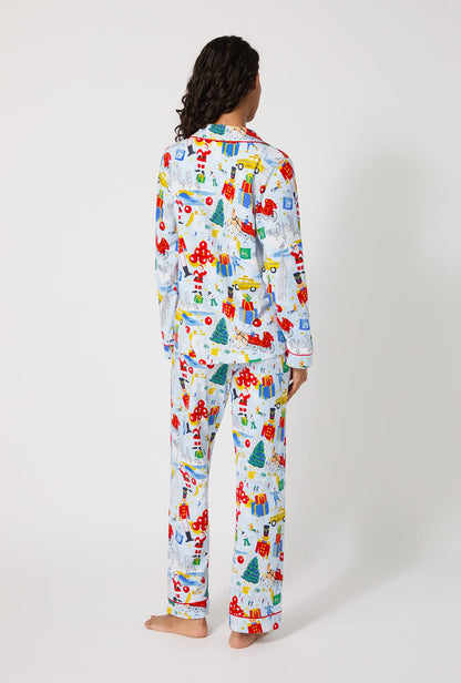 A City Christmas Long Sleeve Classic Stretch Jersey Pj Set