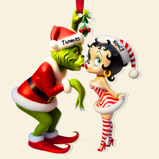 Personalized Gifts For Couple Christmas Ornament Kiss Under The Mistletoe