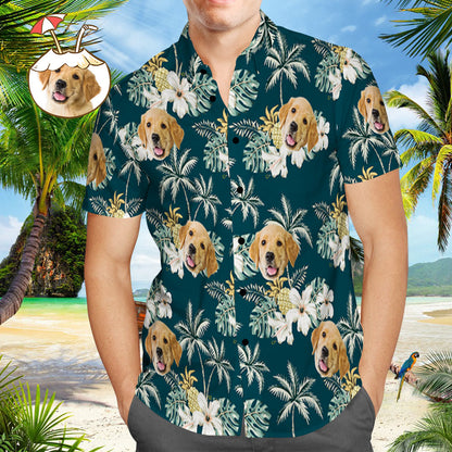 Custom Hawaiian Shirts with Pet Face Funky Vintage Hawaiian Shirt Casual Shirt for Gift