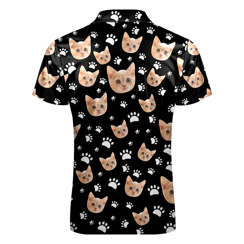 Custom Face Polo Shirt with Zipper Men's Polo Shirt for Pet Lovers