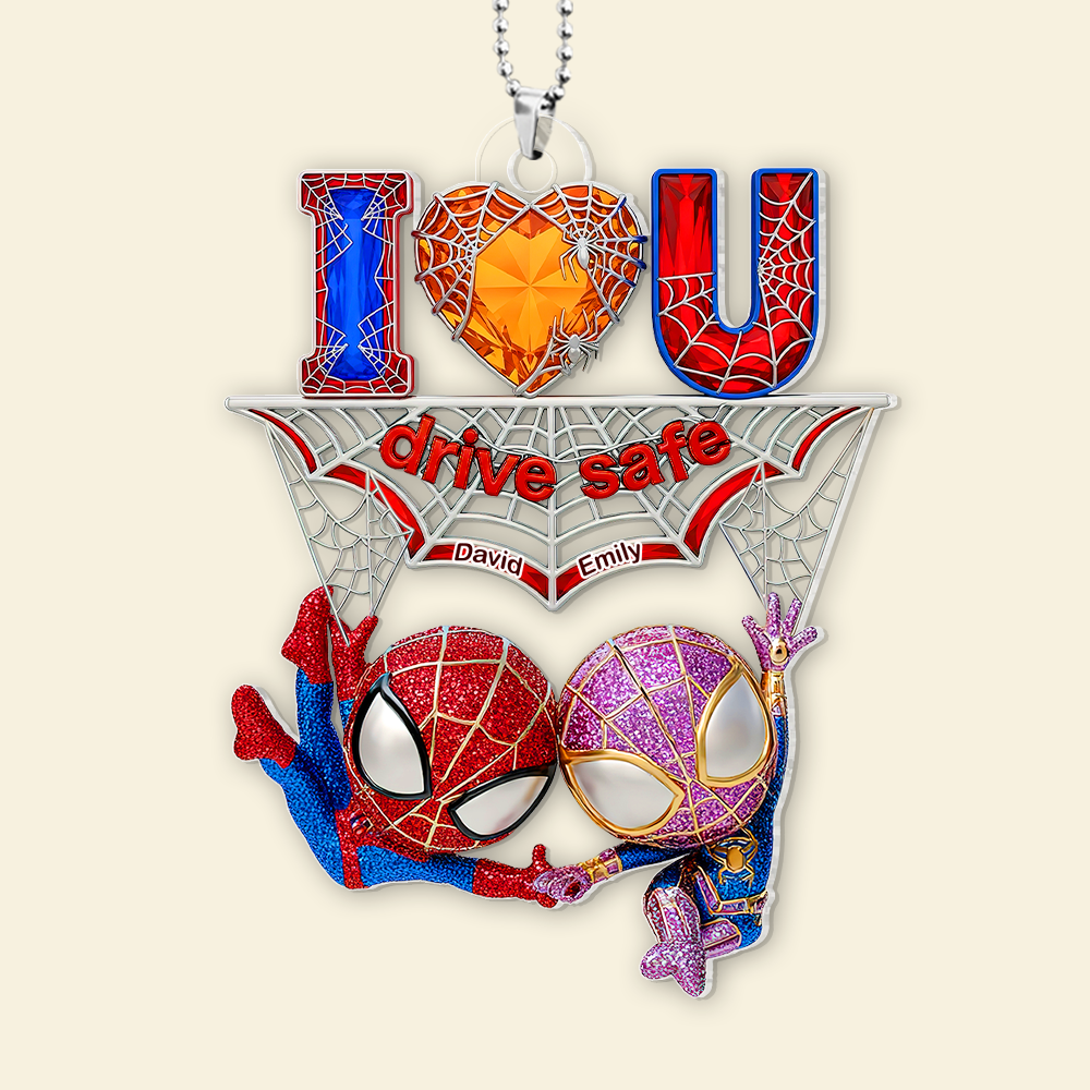Wall-Crawler Couple Car Ornament - Personalized Gifts For Couple