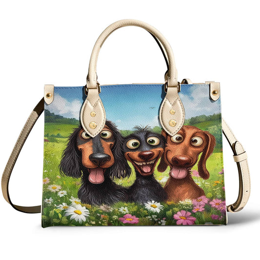 Leather Bag Dachshund Giggles