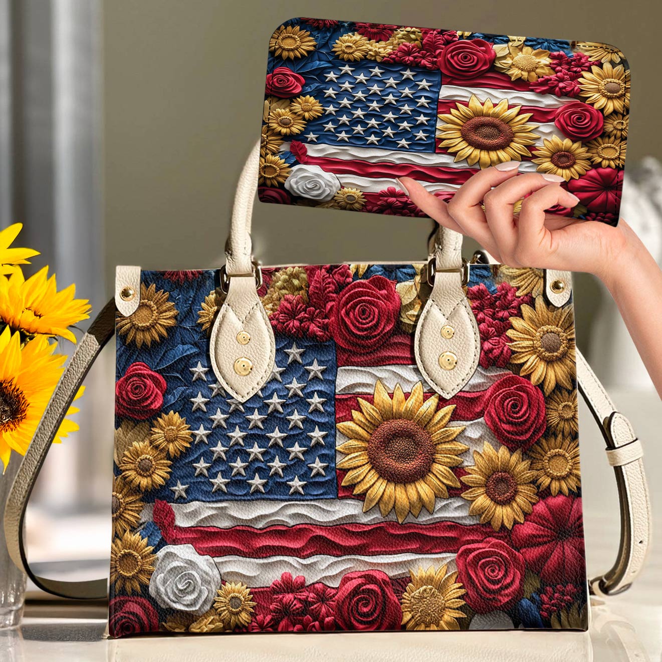 Leather Bag Love My Country