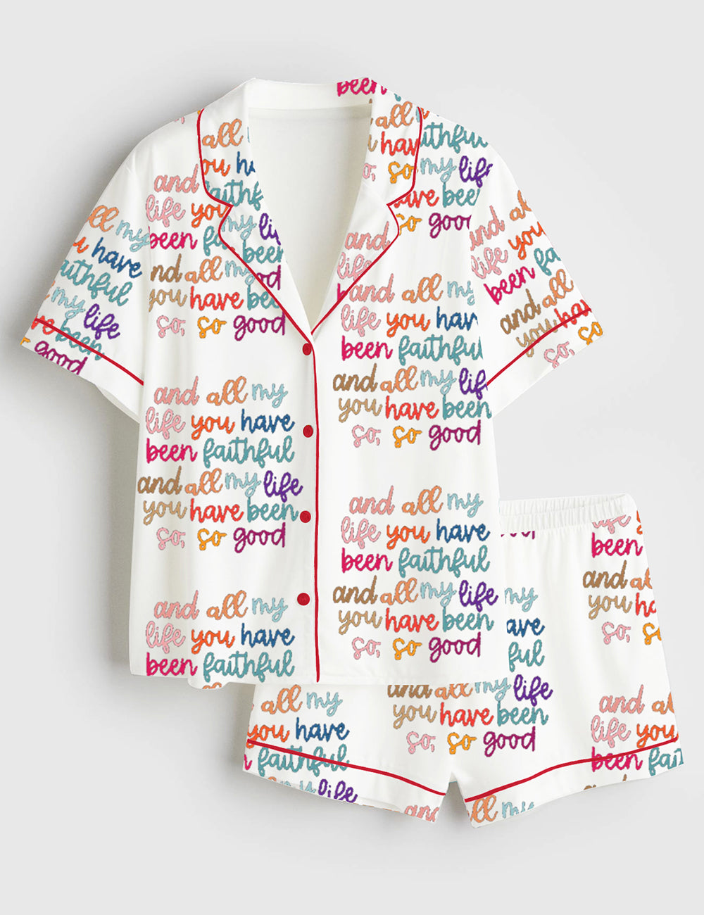 Women's And All My Life You Have Been Faithful Short Sleeve Satin Pajama Set