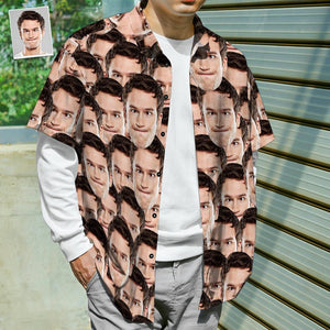 Custom Face Shirt Men's Hawaiian Shirt Face Mash Hip Hop Style