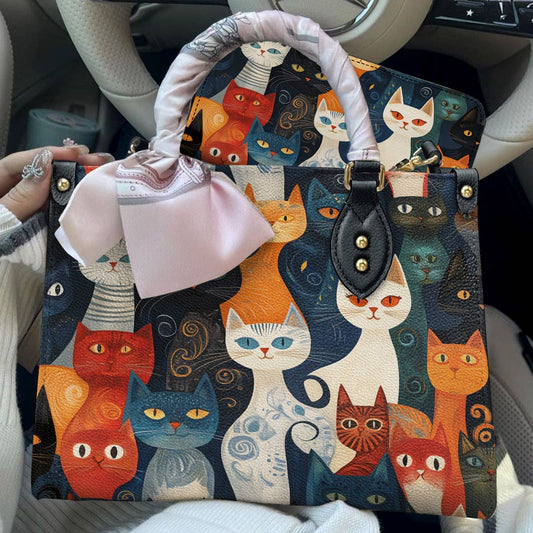 Cat Leather Bag Gentle Cat Friends