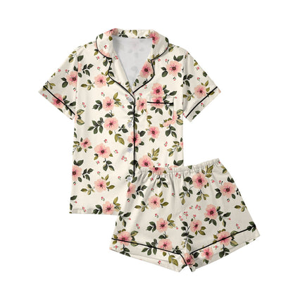JULMCOMO Womens Pajama Sets Cute Fruit Print Pajamas Set Short Sleeve Button Up Sleepwear Plus Size Pj Loungewear Matching Family Outfits Complexion L