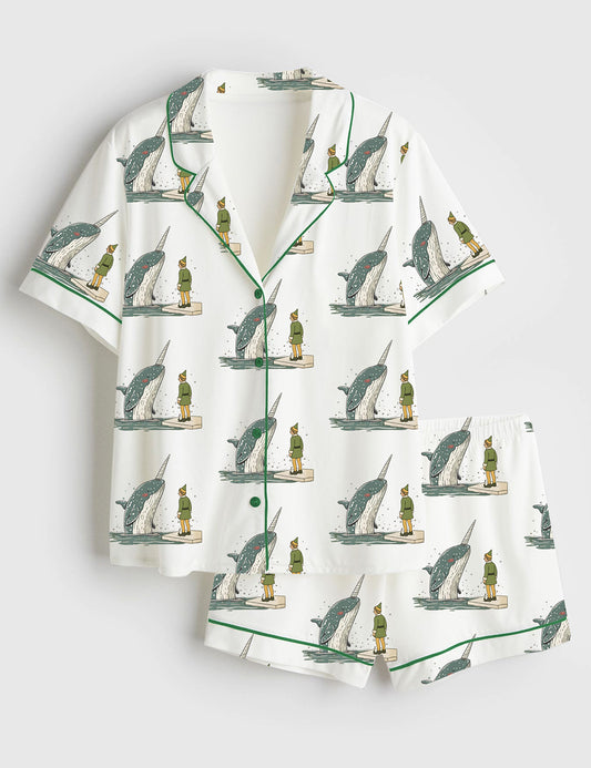 Women’s Buddy The Elf Christmas Short Sleeve Satin Pajama Set