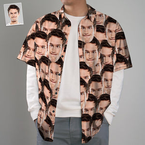 Custom Face Shirt Men's Hawaiian Shirt Face Mash Hip Hop Style