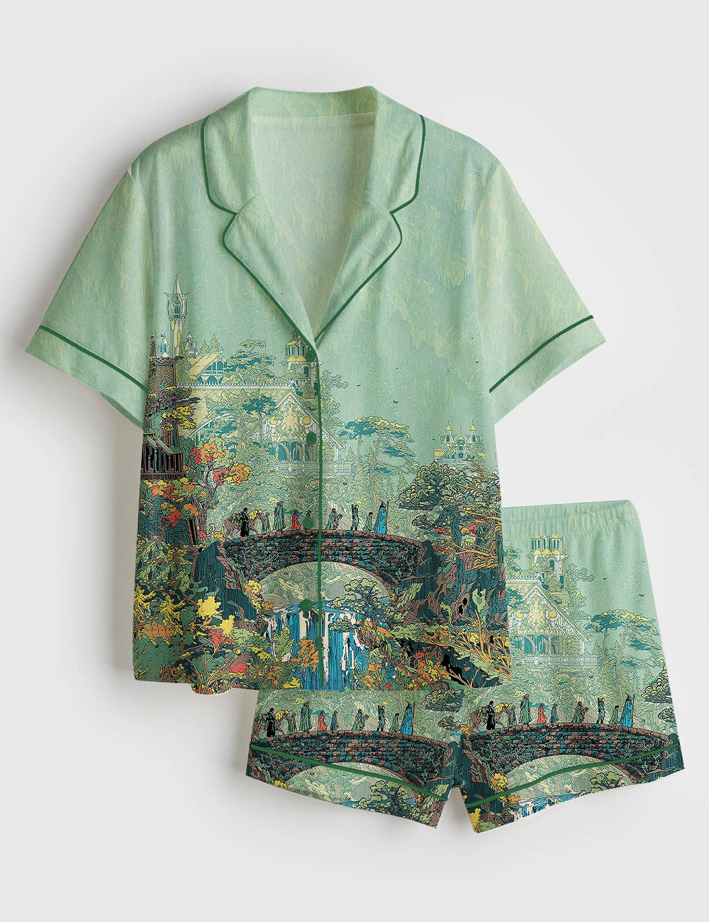 Women’s Lord Of The Rings Fantasy Fellowship Short Sleeve Satin Pajama Set