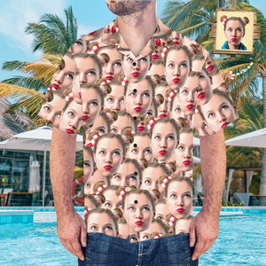 Custom Face Shirt Men's Hawaiian Shirt Face Mash Hip Hop Style