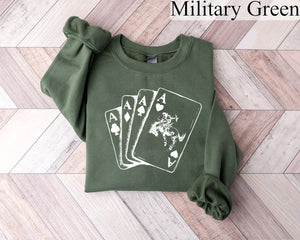 Ace Card Cowboy Hoodie, Cowboy Western Sweatshirt, Playing Card Sweatshirt, Card Hoodie, Poker Card Sweatshirt, Country Sweatshirt gift