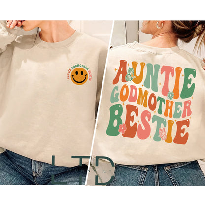 Auntie Godmother Bestie Shirt, Auntie Shirt, God mama Shirt, Aunt God Mother Gift, Funny Godparent Sweatshirt, Aunt Gift, Godmother Gifts