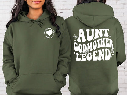 Aunt Godmother Legend hoodies, Aunt Shirt, Godmother Shirt, Godmother Gift for Baptism, Godmother Proposal,Godmom Tee,Funny Godparent Tee