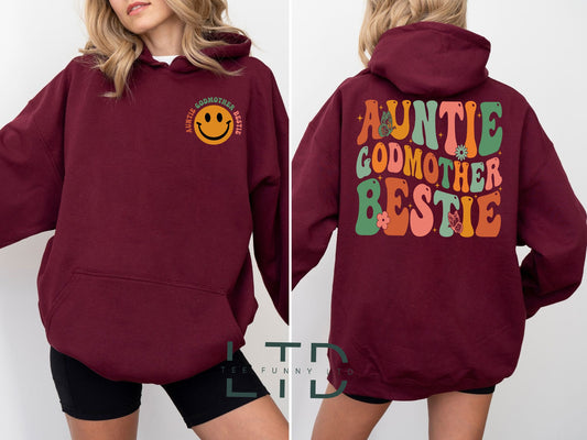 Auntie Godmother Bestie Shirt, Auntie Shirt, God mama Shirt, Aunt God Mother Gift, Funny Godparent Sweatshirt, Aunt Gift, Godmother Gifts