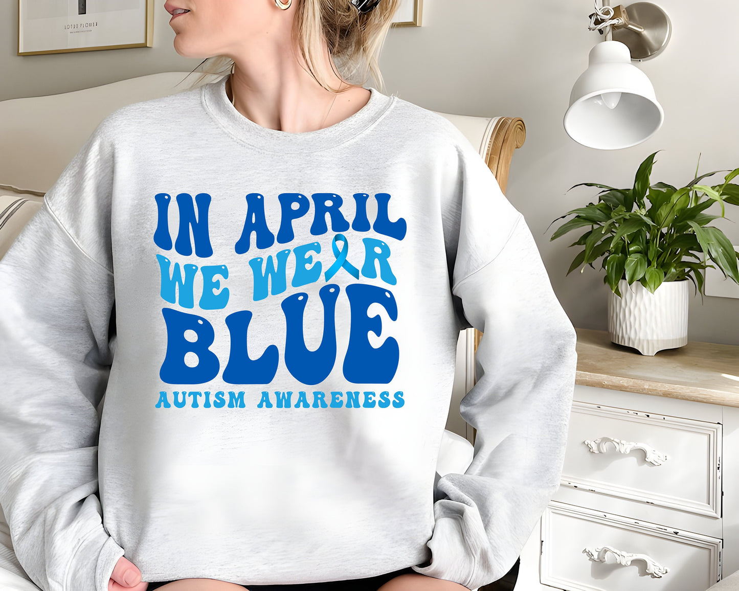 Autism Awareness Sweatshirt, In April We Wear Blue Shirt, Autism Month Hoodie, In April We Wear Blue Shirt, Autism Group Shirts