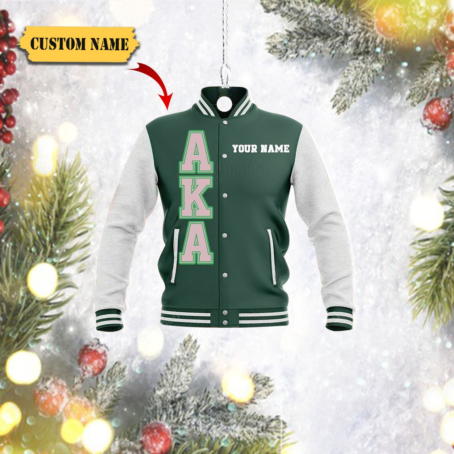 Custom Alpha kappa alpha christmas ornaments - AKA Custom Shaped Ornament, Custom Christmas Ornament, Ornament Christmas, Ornament For Gift