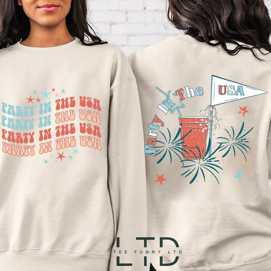 America Retro Sweatshirt - 4th of July Sweatshirt, Womens 4th of July Sweater, Funny Fourth of July Shirt