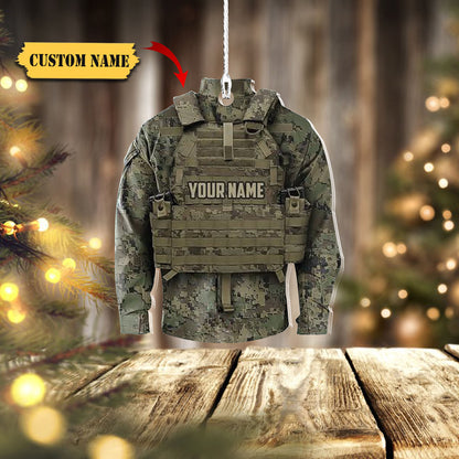 Army Uniform Shaped Ornament - Veteran Gift Ornament - Christmas Gift, Custom Christmas Ornament, Ornament Christmas, Ornament For Gift
