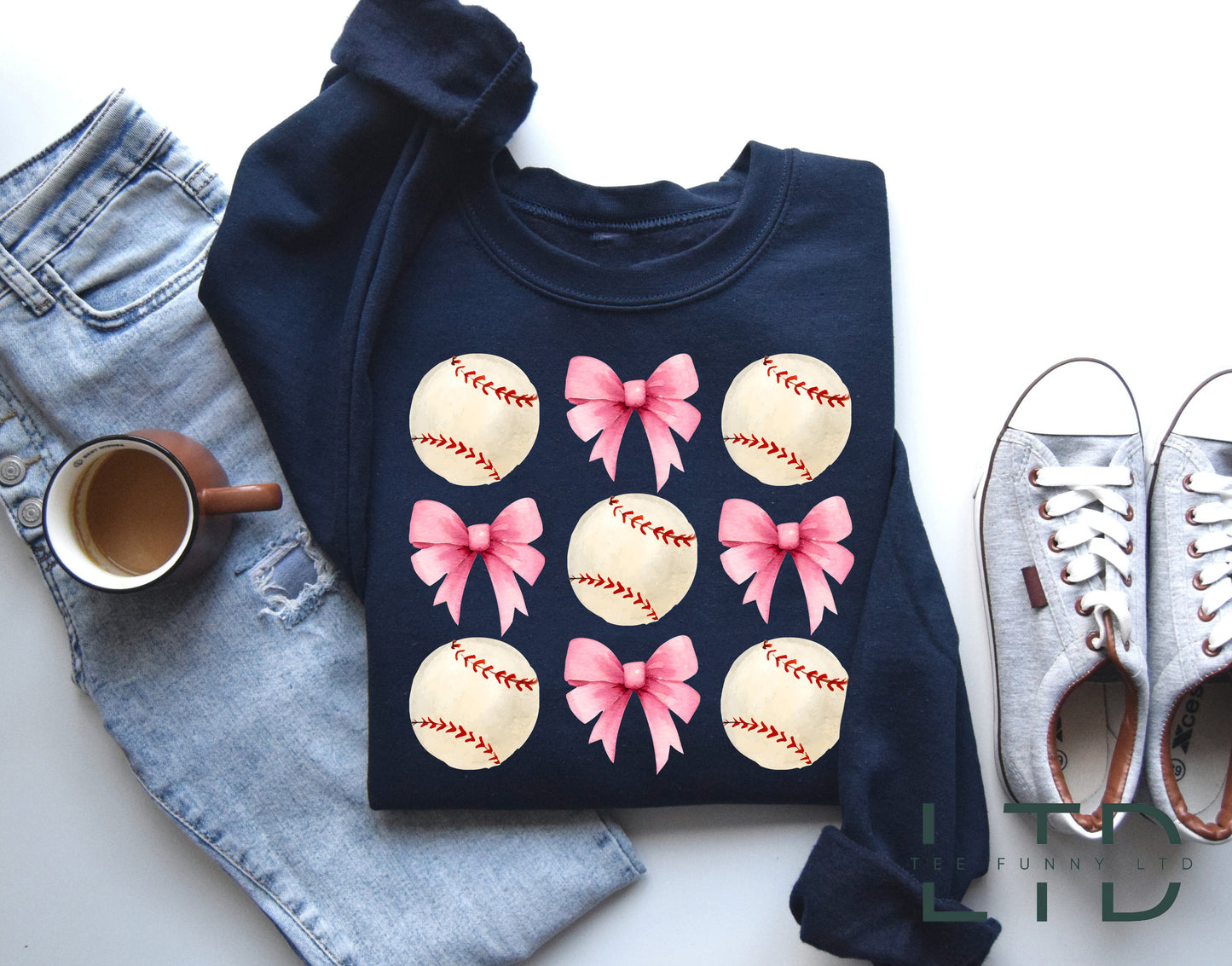 Sweatshirt Bow Coquette Baseball, Crewneck Gleoite Baseball, Sweatshirt Baseball, Geansaí Baseball Do Mhamaí, Outfit Baseball, Bronntanas Baseball