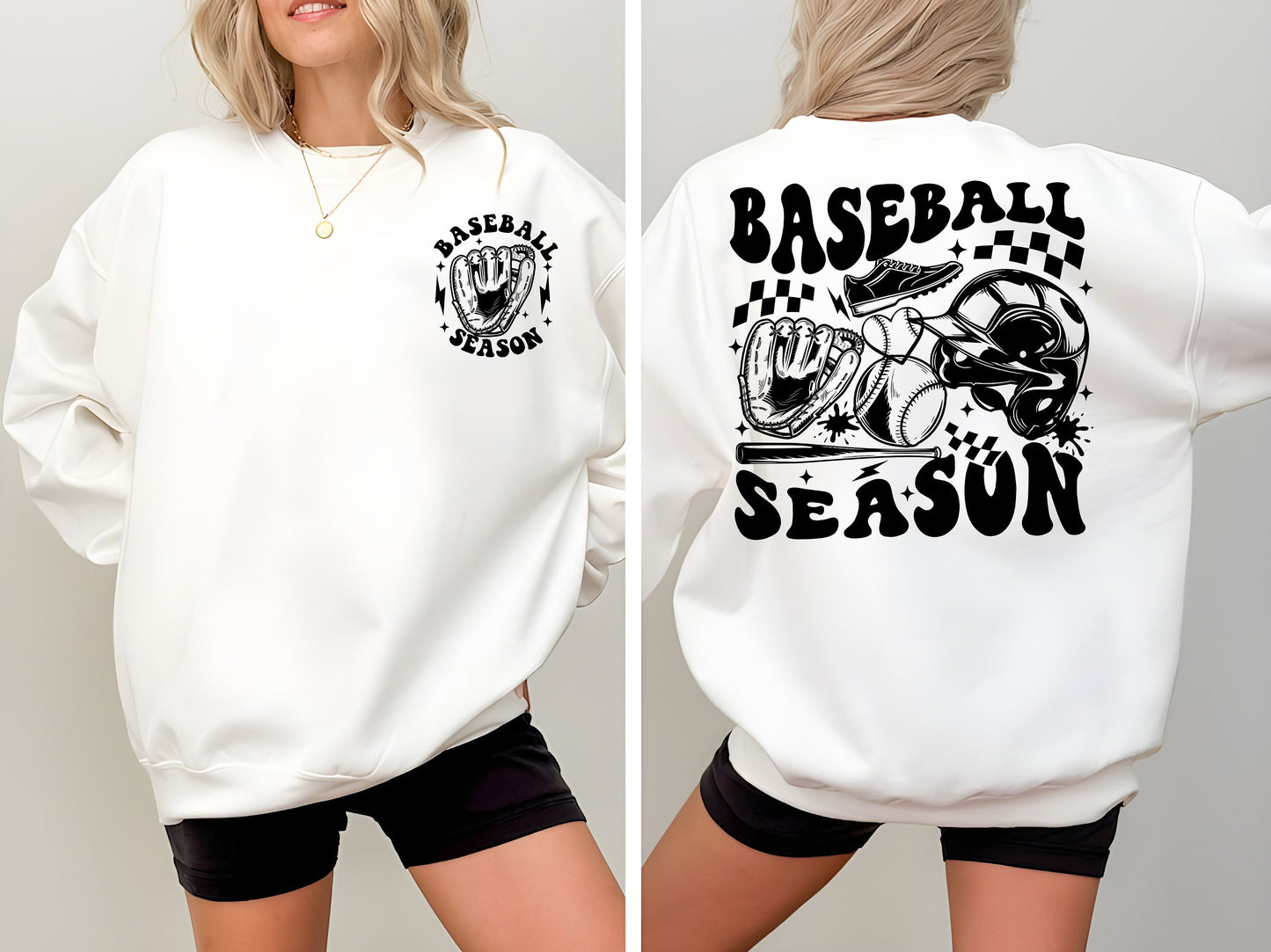 Sweatshirt cnámharlach baseball, Léine Baseball Séasúr, Bronntanas Lover Baseball, Léine Baseball, Léine Foirne Baseball, Léine Séasúir