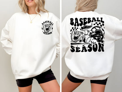 Sweatshirt cnámharlach baseball, Léine Baseball Séasúr, Bronntanas Lover Baseball, Léine Baseball, Léine Foirne Baseball, Léine Séasúir