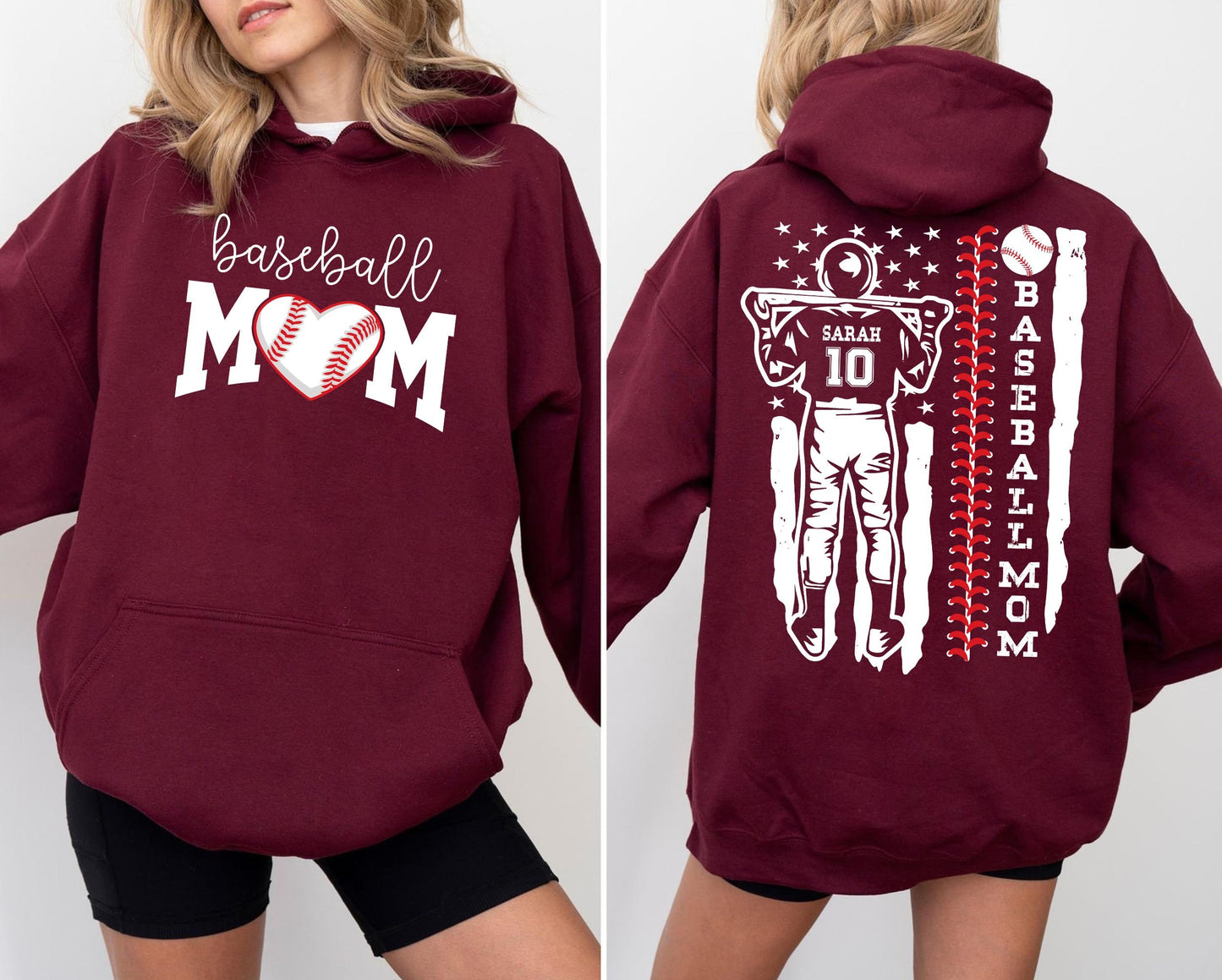 Baseball Mom Sweatshirt, Custom Name and Number Baseball Shirt, Mother's Day Gift, Game Day Baseball Tee, Gif for Mom, Mom Birthday Gift