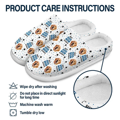 Custom Photo Best Dog Cat Dad Mom Ever - Personalized Fluffy Slippers