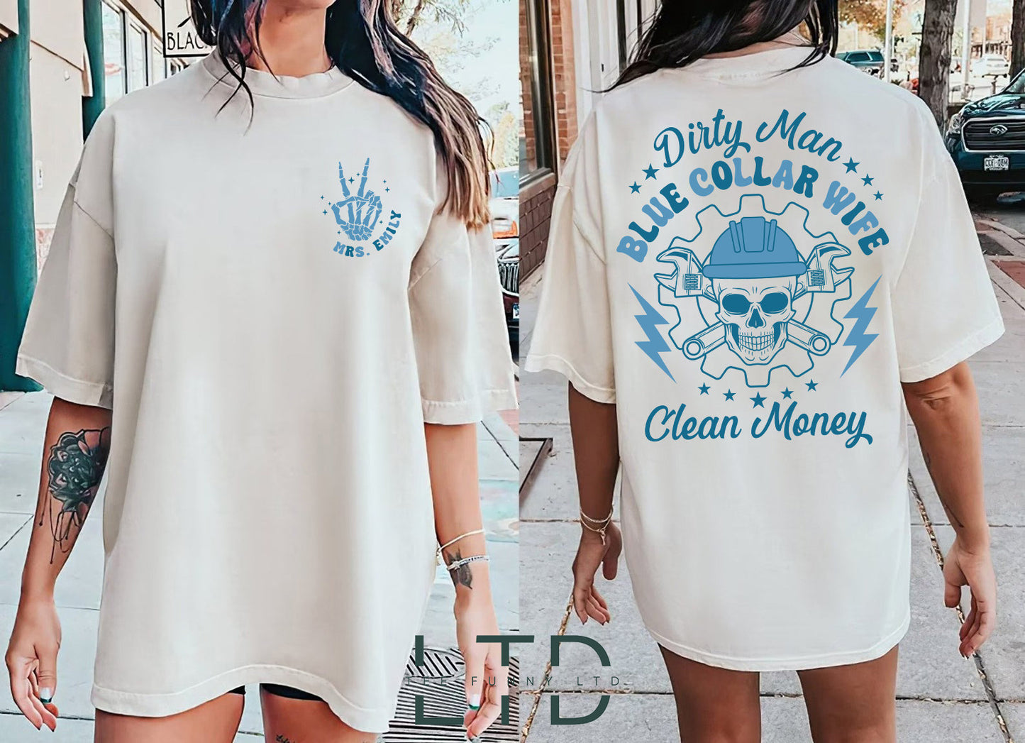 Léine Chlub Mná Céile Collar Gorm, Léine Collar Gorm, Bronntanais Greannmhar Banchéile, Geansaí Banchéile Collar Gorm, Bronntanas Lá na Máithreacha, Léine Greannmhar Collar Gorm